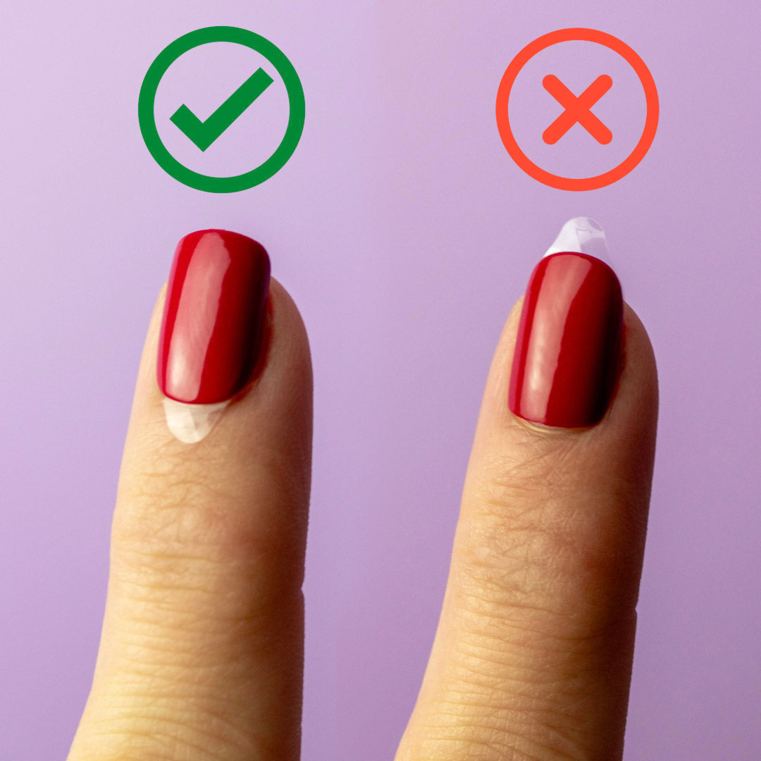 Appliceringsguide för lösnaglar med pre-applied glue tabs